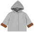 newborn sweatjas met capuchon grijsmelange grijsmelange - 1000020352 - HEMA