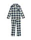 kinder pyjama flanel met ruiten donkerblauw 158/164 - 23080483 - HEMA