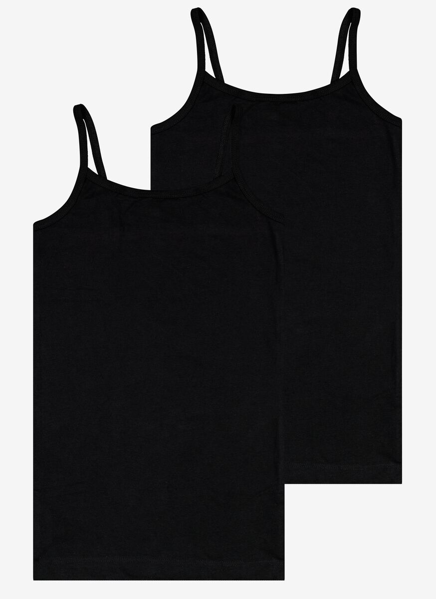 kinder hemden katoen/stretch - 2 stuks zwart zwart - 1000028423 - HEMA