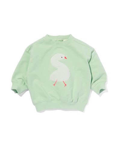 babysweater met badstof gans mintgroen - 33038450MINTGREEN - HEMA