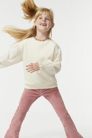 kindersweater met ajour mouwen gebroken wit gebroken wit - 1000029027 - HEMA