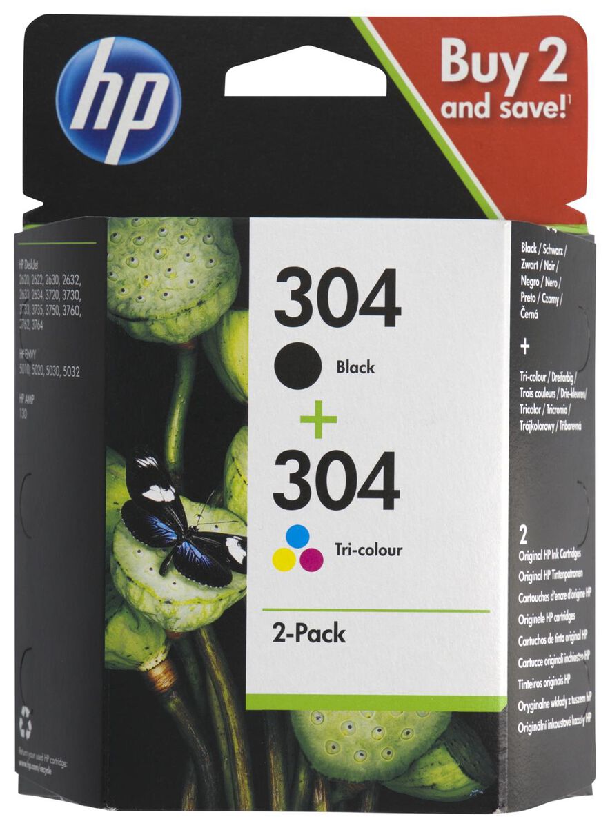 cartridge HP 304 zwart/kleur - 2 - HEMA