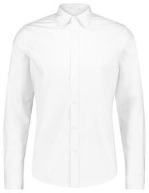 heren overhemd katoen met stretch wit wit - 1000028497 - HEMA