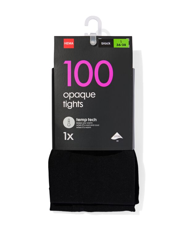 temp tech panty 100denier zwart zwart - 1000001120 - HEMA