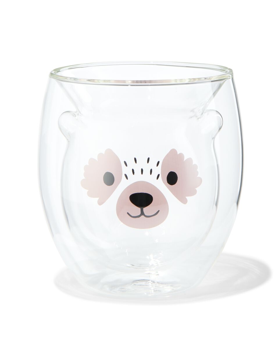 Nebu Feat oppervlakte dubbelwandig glas rode panda 200ml - HEMA