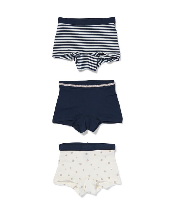 kinderboxers katoen/stretch met glitters - 3 stuks gebroken wit - 1000028419 - HEMA