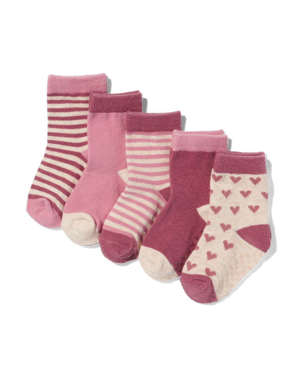 Goot Slaapzaal pik baby sokken met katoen - 5 paar roze - HEMA