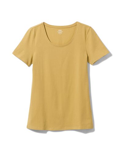 dames basis t-shirt geel XL - 36325889 - HEMA