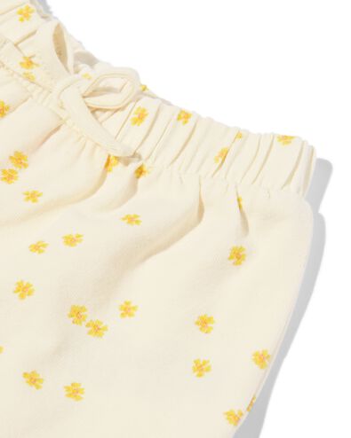 newborn kledingset shirt en short bloemen lichtgeel lichtgeel - 33498710LIGHTYELLOW - HEMA