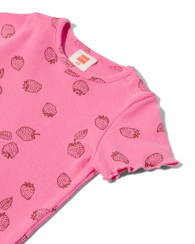 baby t-shirt ribbels roze 86 - 33077935 - HEMA