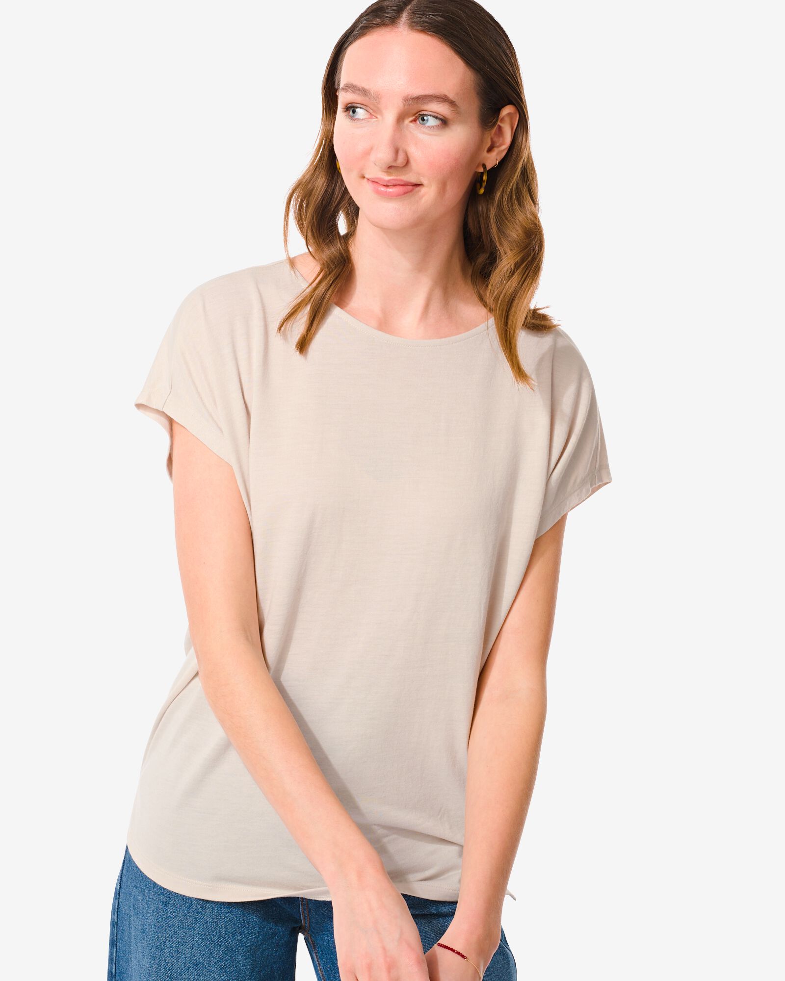dames t-shirt Amelie met bamboe wit wit - 1000031279 - HEMA
