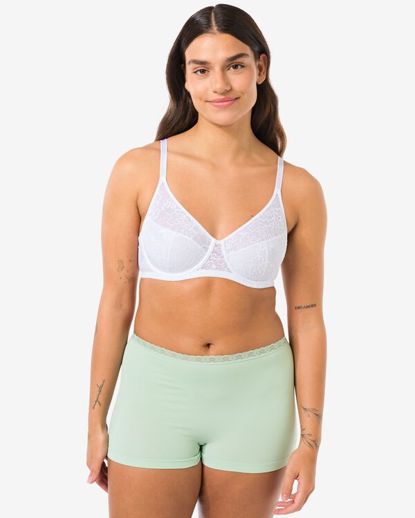 damesboxer naadloos met kant lichtgroen lichtgroen - 19620802LIGHTGREEN - HEMA