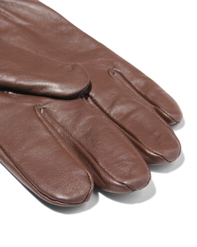 leren heren handschoenen bruin M - 16530232 - HEMA