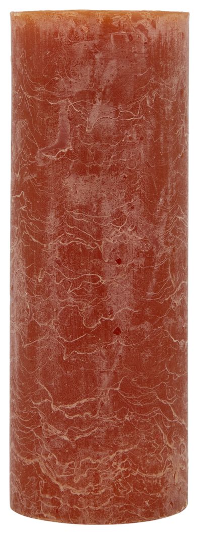rustieke kaars - 19 x 7 cm - bruin lichtbruin 7 x 19 - 13502414 - HEMA