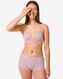 damesshortie hoog rib stretch katoen roze S - 21920017 - HEMA