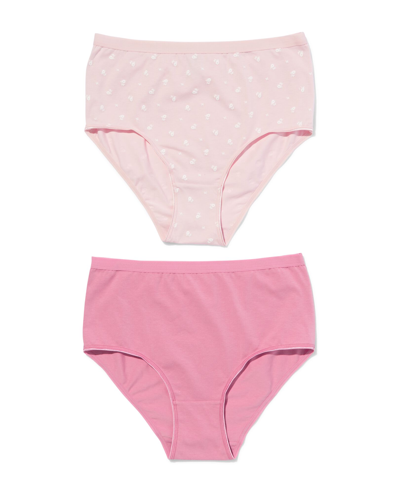 dames tailleslips stretch katoen - 2 stuks roze roze - 1000030340 - HEMA