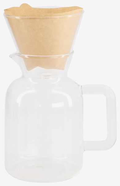 koffiekan met filter Koffiebinkie glas 600ml - 80610079 - HEMA