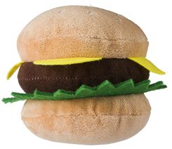 hondenspeelgoed Ø10cm pluche hamburger - 61120187 - HEMA