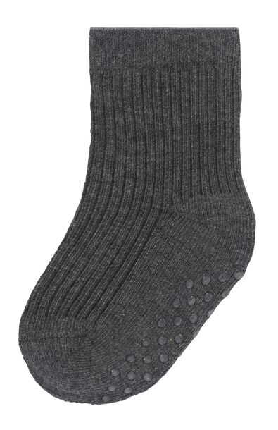 baby sokken met katoen - 5 paar grijs 6-12 m - 4750342 - HEMA