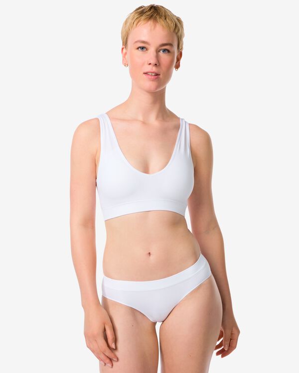 dameshipster naadloos rib wit wit - 21910841WHITE - HEMA