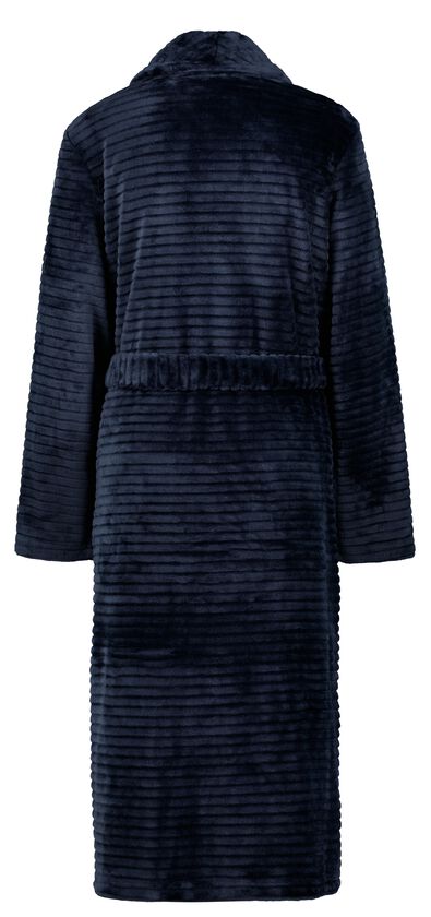 dames badjas lang fleece donkerblauw L/XL - 23410006 - HEMA