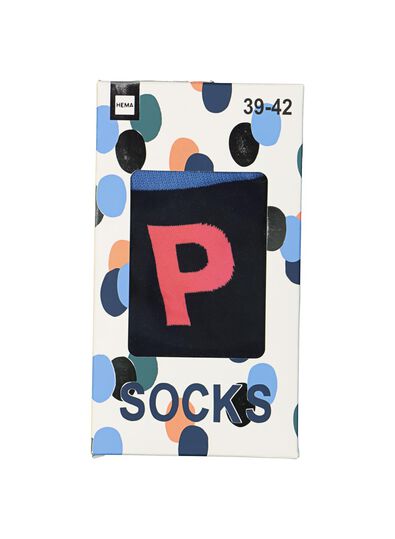 alphabet sokken maat 39/42 grijs - 1000016226 - HEMA