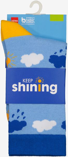 sokken met katoen keep shining lichtblauw - 1000029365 - HEMA