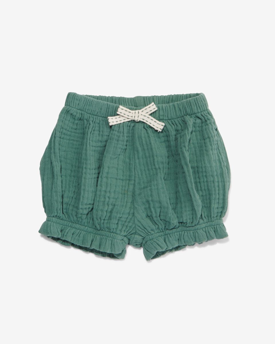 baby shorts mousseline groen - 1000030981 - HEMA