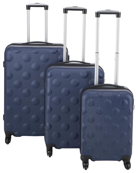 Afleiden sticker besteden koffer - 77x52x28 - structuur - donkerblauw - HEMA