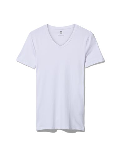 heren t-shirt slim fit v-hals bamboe wit XL - 34282523 - HEMA