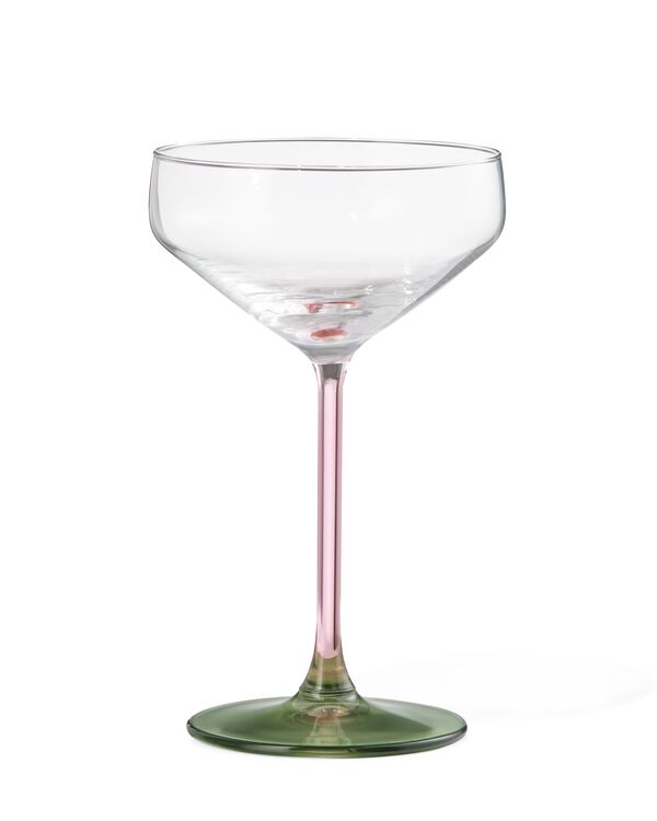 coupe 285ml Tafelgenoten groene met roze - 9401141 - HEMA