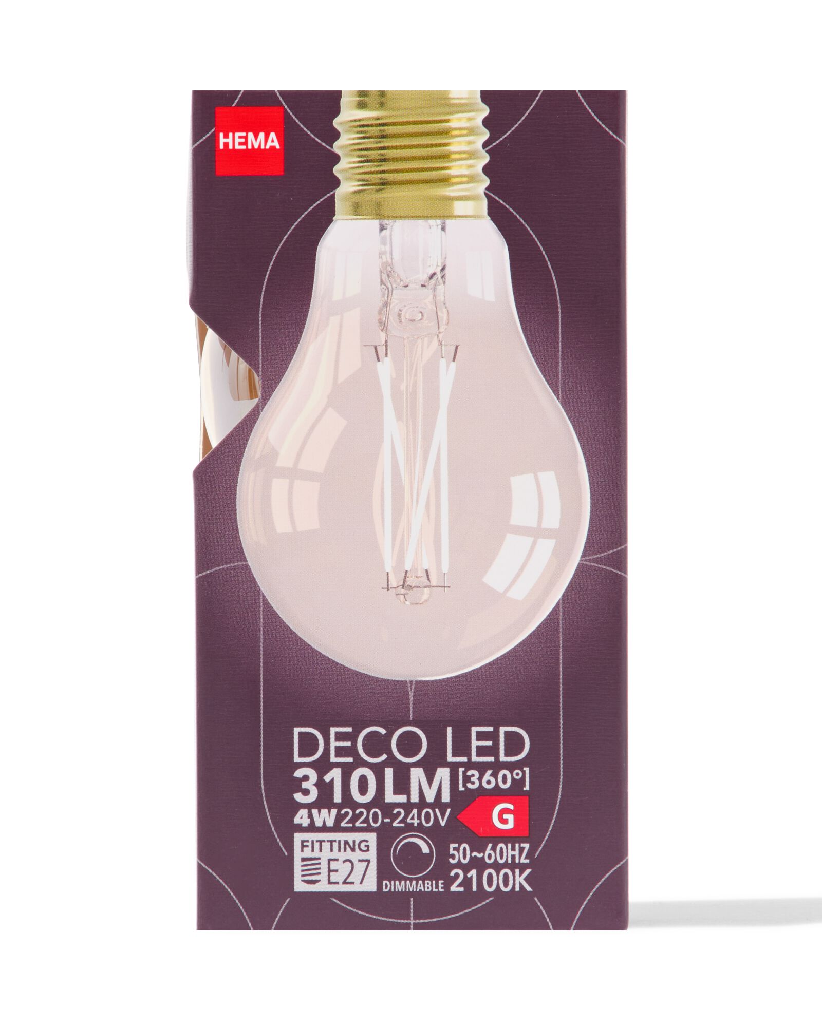 led peer goud E27 4W 310lm - 20070030 - HEMA
