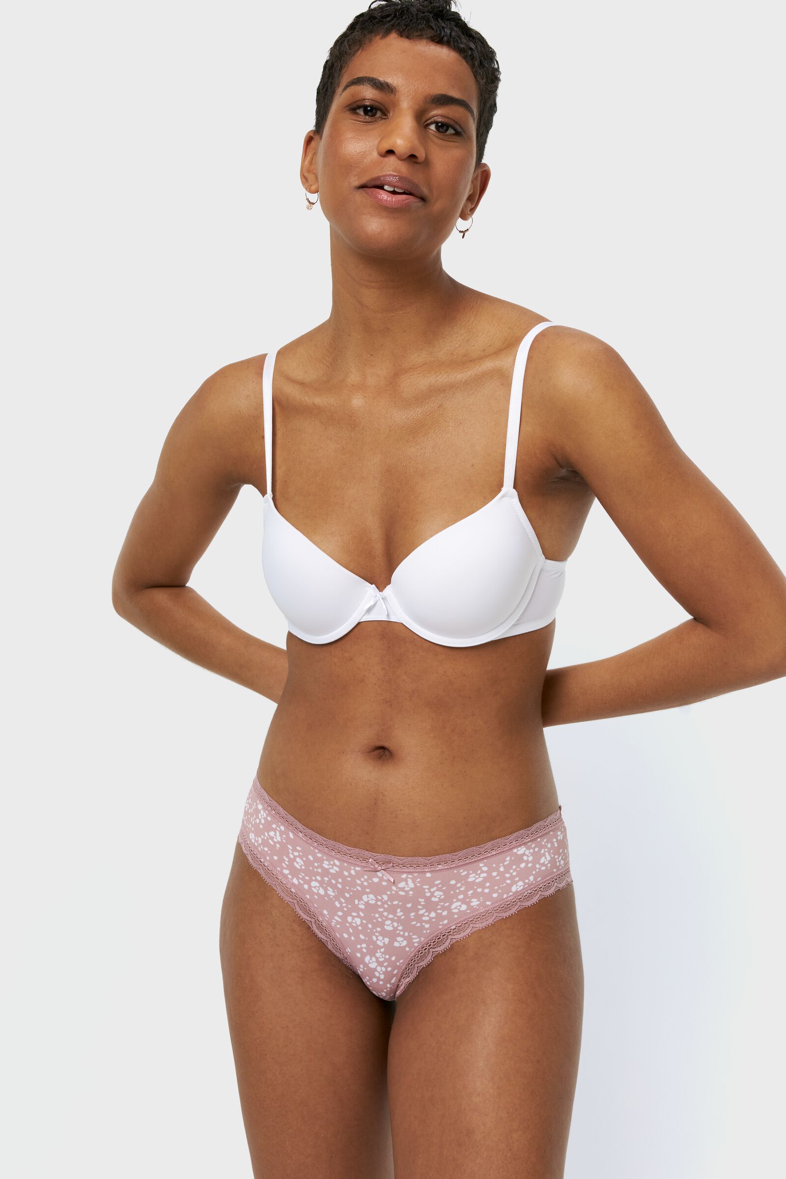 dames hipster met kant micro roze - 1000027821 - HEMA