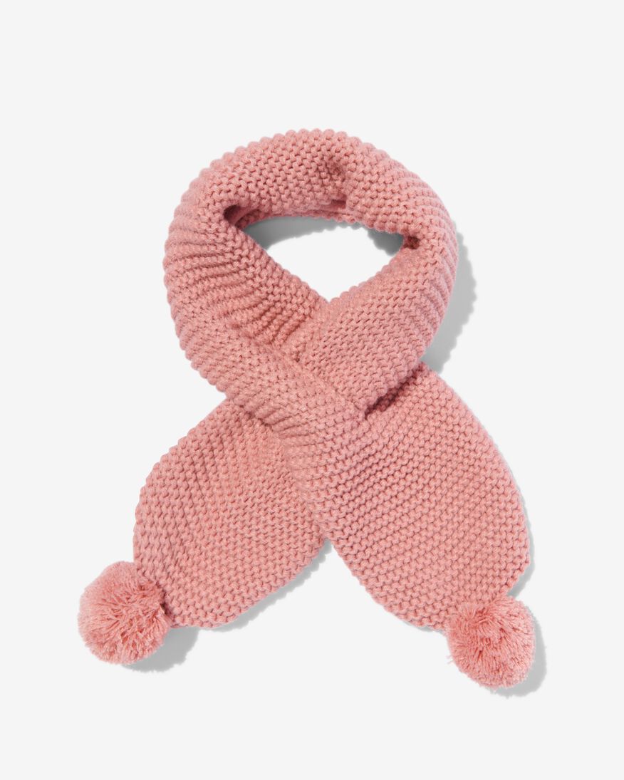 baby sjaal gebreid met pompons - 33233050 - HEMA