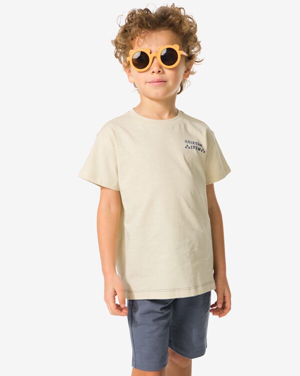 kinder T-shirt ijsjes ecru ecru - 30743603ECRU - HEMA