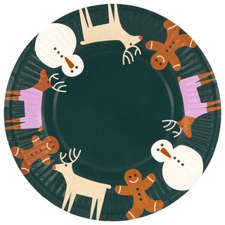 Kartonnen Gebaksbordjes Kerst Ø17.5cm - 8 Stuks