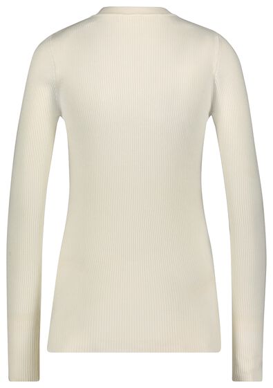 dames pullover Louisa rib wit XL - 36208224 - HEMA