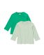 baby t-shirts rib biologisch katoen - 2 stuks groen 80 - 33100354 - HEMA
