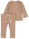 newbornsetje t-shirt en broek rib bruin bruin - 1000020597 - HEMA
