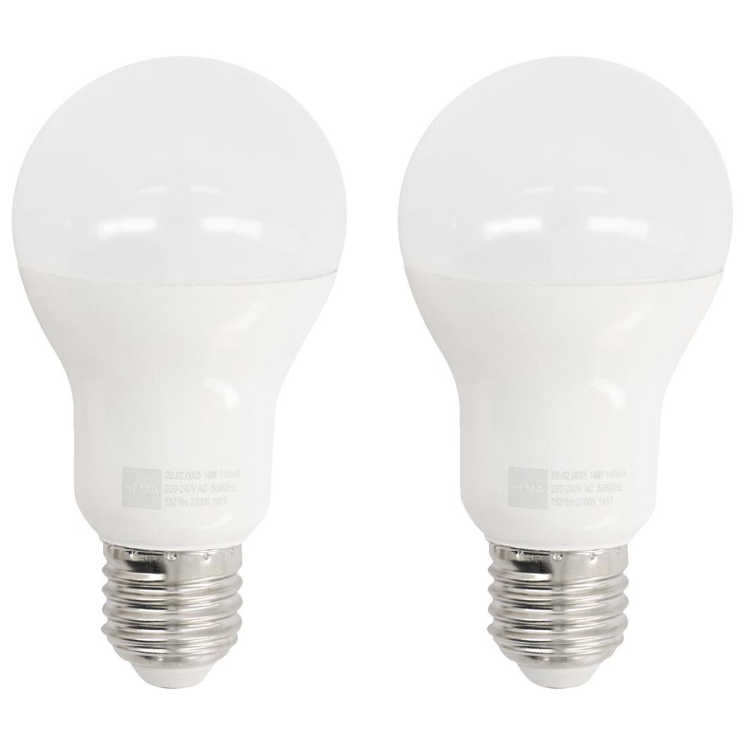 LED lamp 100W - 1521 lm - peer - mat - 2 stuks - 20020005 - HEMA