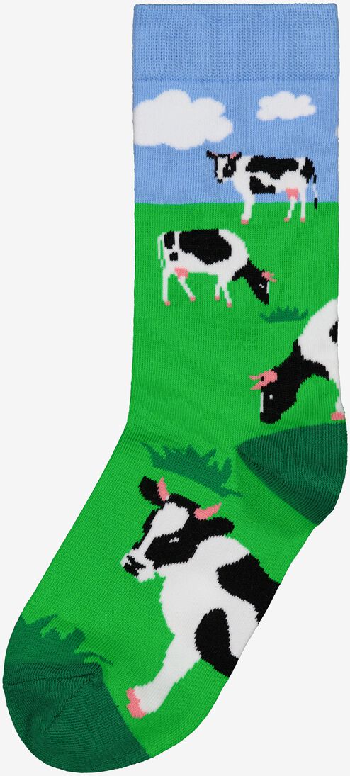 sokken met katoen hi there groen groen - 1000029369 - HEMA