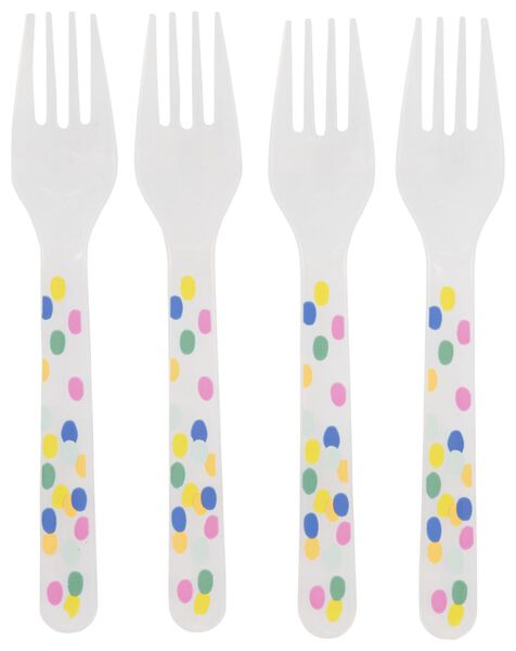 plastic vorken herbruikbaar - confetti - 4 stuks - 14200492 - HEMA