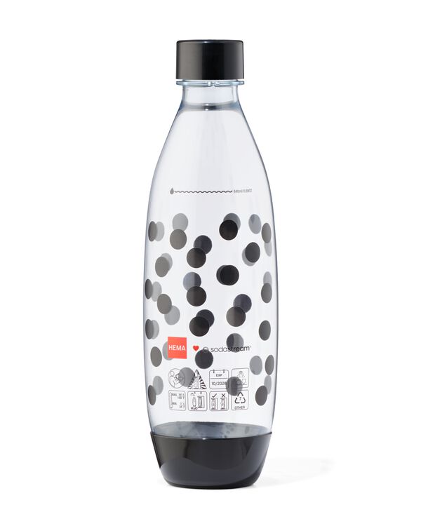 Sodastream kunststof fles 1L stippen zwart - 80405217 - HEMA
