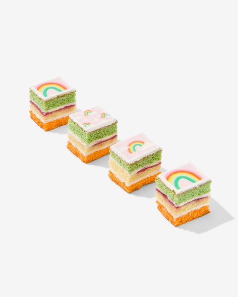 regenboog drie kleuren cake 12 stuks - 6310113 - HEMA