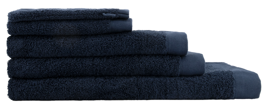 handdoeken - hotel extra zacht donkerblauw donkerblauw - 1000027778 - HEMA