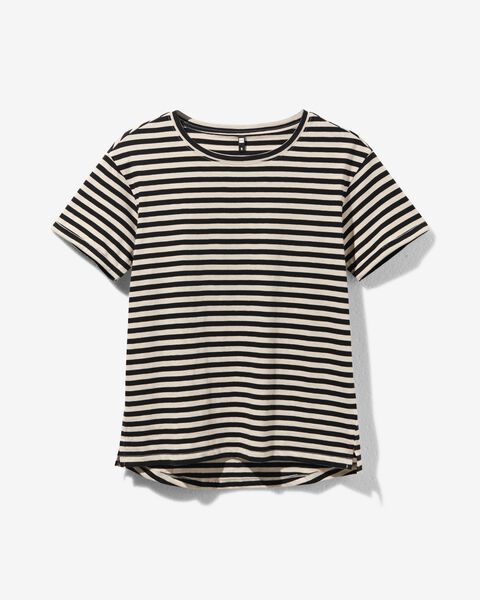 dames t-shirt Zita met strepen zwart/wit - 1000031203 - HEMA