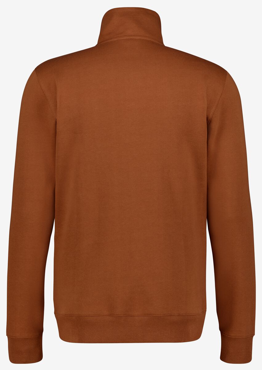 heren sweater met rits bruin - 1000029201 - HEMA