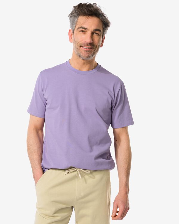 heren t-shirt relaxed fit paars paars - 2115402PURPLE - HEMA