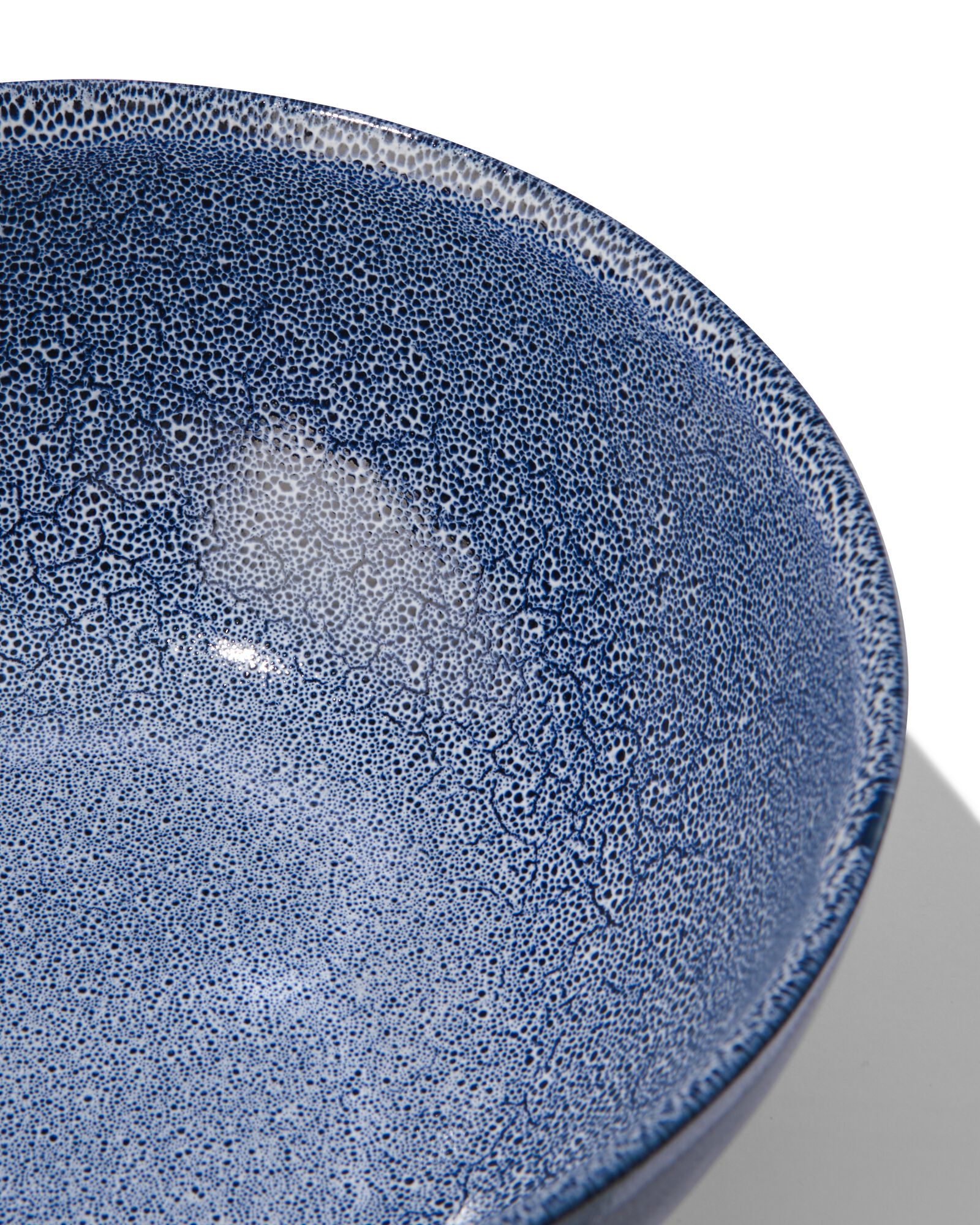 saladeschaal 26cm Porto reactief glazuur wit/blauw - 9602257 - HEMA