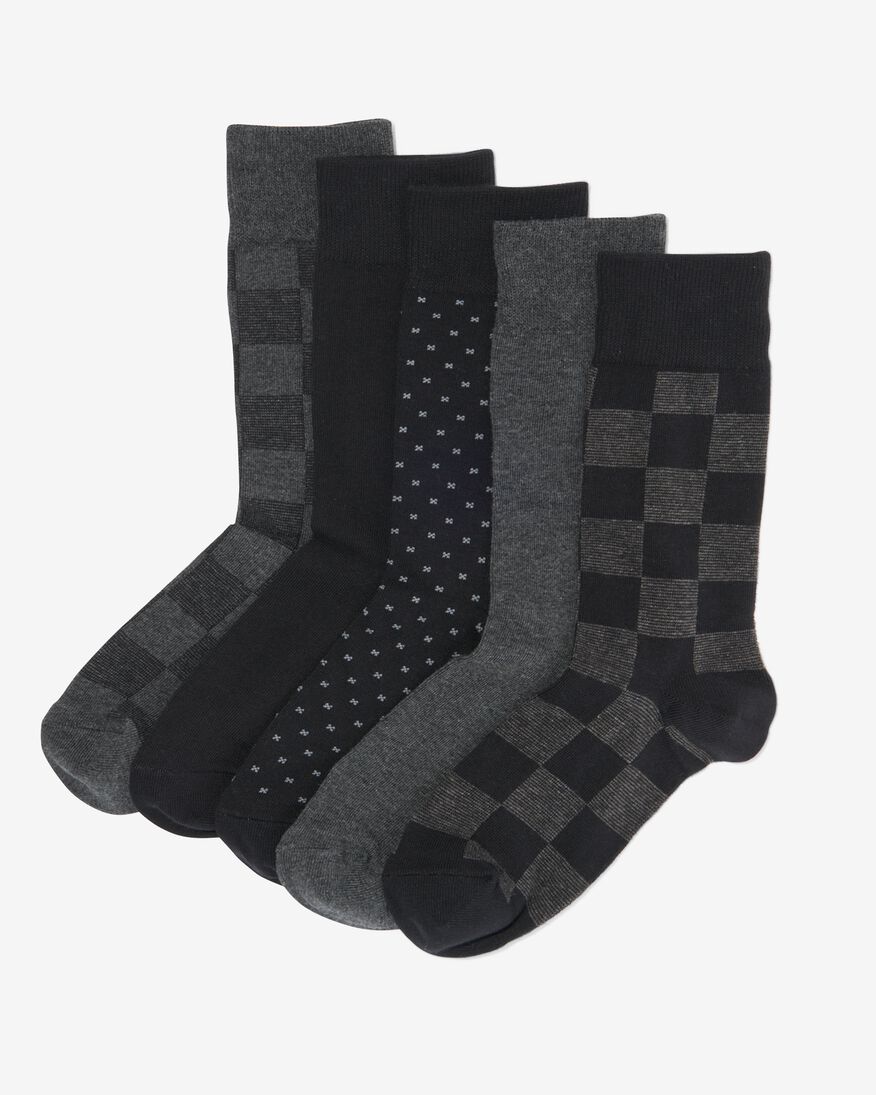 heren sokken met katoen - 5 paar zwart zwart - 4130715BLACK - HEMA
